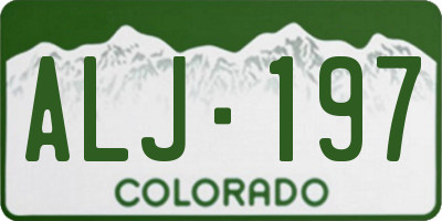 CO license plate ALJ197
