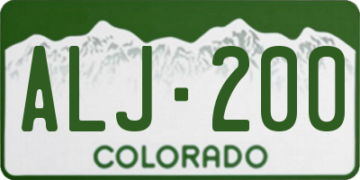 CO license plate ALJ200