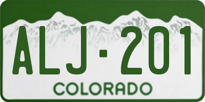 CO license plate ALJ201