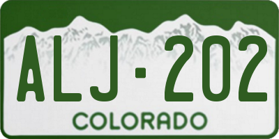 CO license plate ALJ202