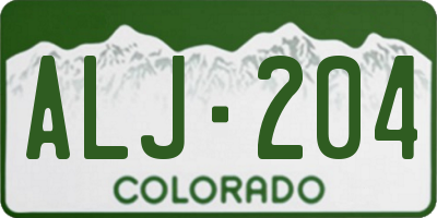 CO license plate ALJ204