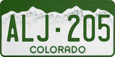 CO license plate ALJ205