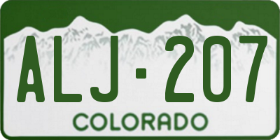 CO license plate ALJ207