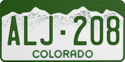 CO license plate ALJ208