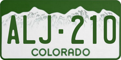 CO license plate ALJ210