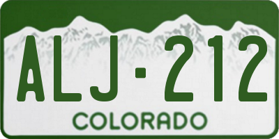 CO license plate ALJ212