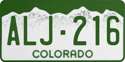 CO license plate ALJ216