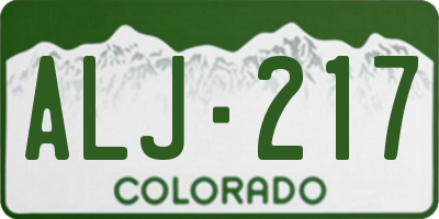CO license plate ALJ217