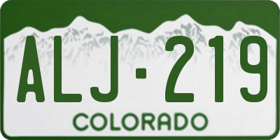 CO license plate ALJ219