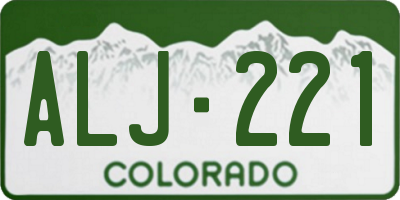 CO license plate ALJ221