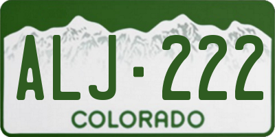 CO license plate ALJ222