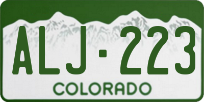 CO license plate ALJ223