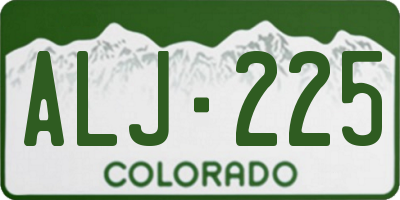 CO license plate ALJ225