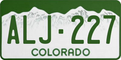 CO license plate ALJ227