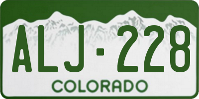 CO license plate ALJ228