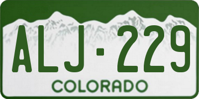 CO license plate ALJ229