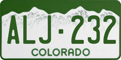 CO license plate ALJ232