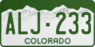 CO license plate ALJ233