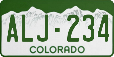 CO license plate ALJ234