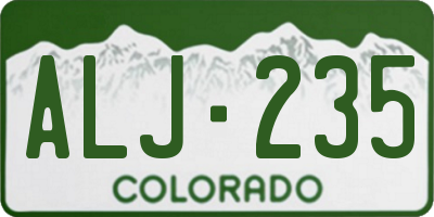 CO license plate ALJ235