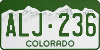 CO license plate ALJ236