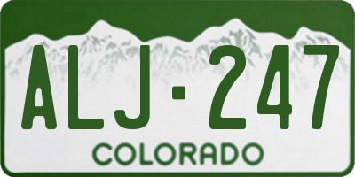 CO license plate ALJ247