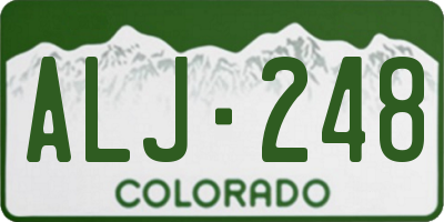 CO license plate ALJ248