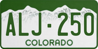 CO license plate ALJ250