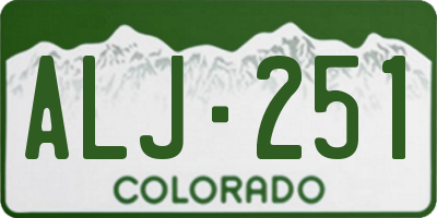 CO license plate ALJ251