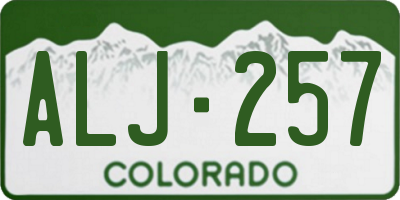 CO license plate ALJ257