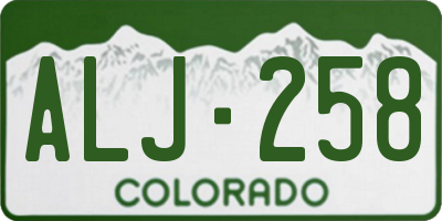 CO license plate ALJ258