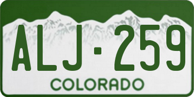 CO license plate ALJ259