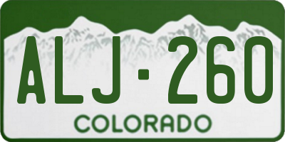 CO license plate ALJ260