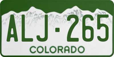 CO license plate ALJ265