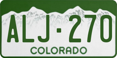 CO license plate ALJ270