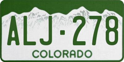 CO license plate ALJ278