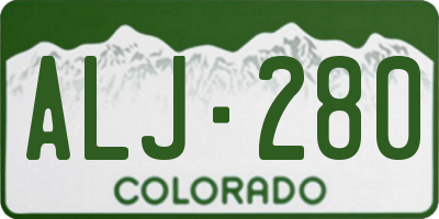 CO license plate ALJ280