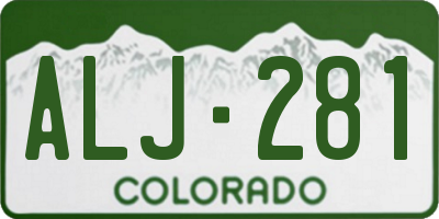 CO license plate ALJ281