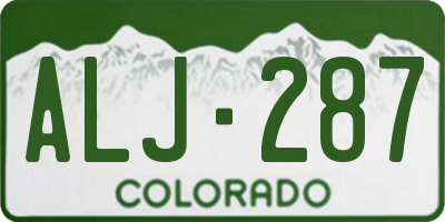 CO license plate ALJ287