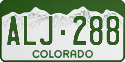 CO license plate ALJ288