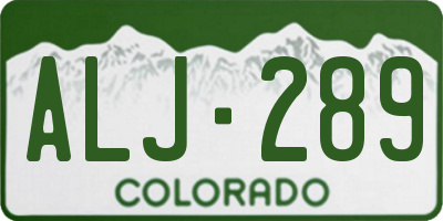 CO license plate ALJ289