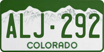 CO license plate ALJ292
