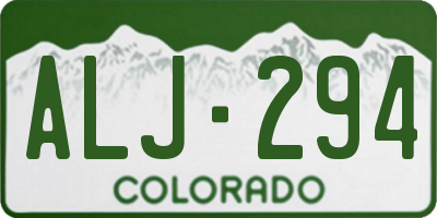 CO license plate ALJ294
