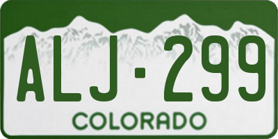 CO license plate ALJ299