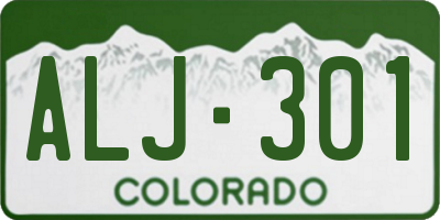 CO license plate ALJ301