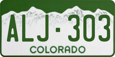 CO license plate ALJ303