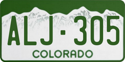 CO license plate ALJ305
