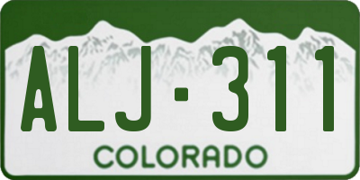 CO license plate ALJ311