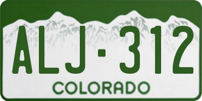 CO license plate ALJ312