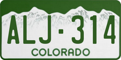 CO license plate ALJ314